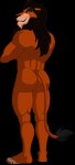 5_toes anthro butt feet humanoid_feet male muscular plantigrade simple_background solo tail three-quarter_view toes transparent_background sparksstars disney the_lion_king scar_(the_lion_king) felid lion mammal pantherine absurd_res alpha_channel hi_res