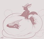 anthro big_diaper diaper huge_diaper hyper_diaper logo looking_down male open_mouth open_smile print_diaper smile solo steelshark bad_dragon kobold scalie absurd_res hi_res