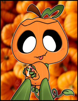 anus balls blush bodily_fluids cum erection food for_a_head fruit genital_fluids genitals green_body looking_at_viewer looking_down looking_down_at_viewer male nude orange_body penis plant pumpkin pumpkin_head small_penis smile solo tail tongue white_eyes x_anus young young_humanoid young_male conditional_dnp muffinlewds blushcrunch_studio dandy's_world mythology roblox gourdy_holloway animate_inanimate humanoid living_pumpkin mythological_creature object_head toon_(dandy's_world) absurd_res digital_media_(artwork) hi_res