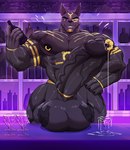 abs anthro areola balls biceps big_balls big_muscles big_penis black_areola black_balls black_body black_eyebrows black_glans black_nipples black_nose black_penis blush bodily_fluids bottle bulge cocktail_glass container cup disembodied_hand drinking_glass dripping egyptian erection excessive_genital_fluids excessive_precum eyebrows fingers genital_fluids genital_piercing genitals glans glans_piercing glass glass_container glass_cup gold_(metal) gold_jewelry gold_markings hand_on_balls hand_on_hip holding_bottle holding_container holding_object huge_balls huge_penis humanoid_genitalia humanoid_penis inside jewelry looking_at_viewer male markings muscular muscular_anthro muscular_male nipple_piercing nipples nude pecs penis penis_piercing piercing precum precum_collection precum_drip precum_string prince_albert_piercing purple_eyes ring_piercing smile smiling_at_viewer solo standing sweat teeth vein veiny_penis wolfblack43 egyptian_mythology middle_eastern_mythology mythology anubis anubian_jackal canid canine canis deity jackal mammal digital_media_(artwork) hi_res