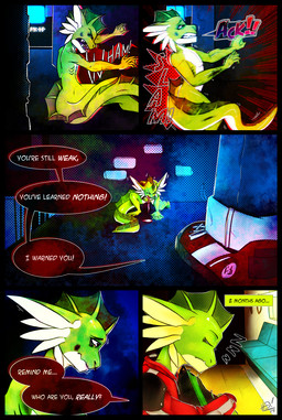 action_pose alley anthro backpack blood bodily_fluids bottomwear brick clothed clothing fin footwear gills humanoid_hands jacket long_tail male nude open_mouth pants pose red_eyes sharp_teeth shoes sleeping snaggle_tooth subway tail teeth text topwear hunter_doodles gillboy_(comic) mythology spark_(gillboy) aquatic dragon fish merinian mythological_creature mythological_scalie scalie 2019 comic digital_media_(artwork) english_text hi_res