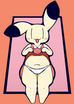 anthro black_ear_tips black_eyes blush blush_stickers clothed clothed_anthro clothed_female clothing clothing_lift collared_dress dipstick_ears dress dress_lift ear_markings featureless_feet featureless_hands feet female female_anthro fur looking_at_viewer markings multicolored_ears navel one_ear_up open_:3 open_mouth open_smile panties pink_blush presenting_panties presenting_underwear red_clothing red_dress smile solo standing thick_thighs underwear vertical_bar_eyes white_clothing white_panties white_underwear yellow_body yellow_ears yellow_fur brattybunnny animal_yokocho iyo lagomorph leporid mammal rabbit 2026 digital_drawing_(artwork) digital_media_(artwork) hi_res