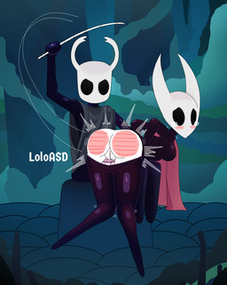 anthro anus bodily_fluids bottomwear bottomwear_down butt butt_slap cane caning clothed clothing corporal_punishment crying duo embarrassed female genitals male on_lap panties panties_down pants pants_down partially_clothed pinned punishment reddened_butt slap spank_marks spank_marks_on_ass spanked_butt spanking tears underwear underwear_down vulva loloasd hollow_knight_(franchise) team_cherry hornet_(hollow_knight) the_knight_(hollow_knight) animal_humanoid arachnid arachnid_humanoid arthropod arthropod_humanoid humanoid spider spider_humanoid vessel_(species)