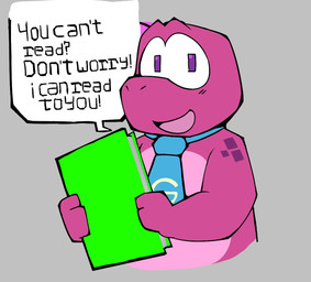 accessory anthro blue_necktie book breaking_the_fourth_wall holding_book holding_object looking_at_viewer male necktie solo talking_to_viewer template medeixeacorda gameoverse glitch_productions gobbles_(gameoverse) dinosaur prehistoric_species reptile saurischian scalie theropod tyrannosaurid tyrannosauroid meme