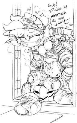 anthro balled_up_diaper blush breasts breath clothing costume crouching dialogue diaper diapers_everywhere door exhibitionism eyelashes female grabbing_diaper holidays jack-o'-lantern jack-o'-lantern_diaper jack-o'-lantern_print looking_pleasured moan mummy_costume mummy_wrappings open_door panting simple_background soiled_diaper solo text tongue tongue_out unclean_diaper used_diaper white_background wide_eyed sophiepoof halloween sega sonic_the_hedgehog_(series) fan_character sophie_(argento) eulipotyphlan hedgehog mammal black_and_white english_text hi_res monochrome sketch