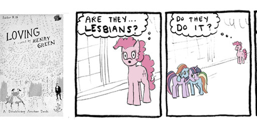book commentary female feral fur group humor purple_body purple_fur quadruped tail text unknown_artist friendship_is_magic hark_a_vagrant hasbro my_little_pony pinkie_pie_(mlp) rainbow_dash_(mlp) twilight_sparkle_(mlp) earth_pony equid equine horse mammal pony comic digital_media_(artwork) english_text
