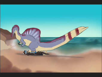 animal_genitalia anthro beach biped bipedal_feral claws cloaca duo female feral finger_claws genitals horn long_mouth male male/female penile_spines penis pinned pinned_to_ground sex_on_the_beach size_difference toe_claws deckarddragoon mythology xero_(captainscales) dinosaur dragon mythological_creature mythological_scalie prehistoric_species reptile saurischian scalie spinosaurid spinosaurus theropod 4:3 animated hi_res high_framerate short_playtime sketch sound video