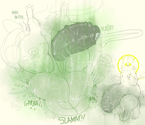 anthro ascending balls big_balls big_penis bodily_fluids claws cock_vore death eyes_closed fatal_vore flies_for_smell fluffy genital_fluids genitals huge_balls huge_penis hyper hyper_balls hyper_genitalia hyper_penis legs_up male musk onomatopoeia penile penis precum saggy_balls solo sound_effects text tongue tongue_out vein veiny_penis vore yellow_eyes nathygutter rain_world videocult saint_(rain_world) slugcat hi_res monochrome