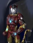 anthro armor black_hair cosplay fur furgonomics hair machine muscular muscular_anthro power_armor science_fiction solo tail_armor aennor marvel iron_man felid lion mammal pantherine robot