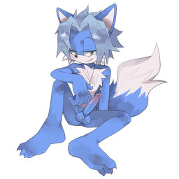 3_toes anthro balls barefoot bedroom_eyes biped blue_balls blue_body blue_ears blue_fur blue_tail chest_tuft claws cross cross_necklace dipstick_tail erection feet fur fur_tuft genitals green_eyes hair half-closed_eyes humanoid_genitalia humanoid_penis jewelry looking_at_viewer male markings narrowed_eyes necklace necklace_only nude nude_anthro nude_male penis presenting presenting_balls presenting_penis seductive sitting sitting_on_ground smile smiling_at_viewer smirk smirking_at_viewer soles solo spread_legs spreading tail tail_markings toe_claws toes tuft two_tone_tail white_body white_chest white_fur white_hair white_tail_tip r18 sega sonic_the_hedgehog_(series) fan_character canid canine fox mammal 1:1 hi_res