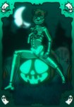 anthro bone breasts female food fruit fur genitals glowing glowing_markings hair holidays ile jack-o'-lantern looking_at_viewer markings moon multicolored_body multicolored_fur nipples nude outside plant pumpkin pussy skeleton sky smile solo spread_legs spreading tail solarlewds halloween ray_(solarlewds) ghost mammal procyonid raccoon spirit digital_media_(artwork) hi_res