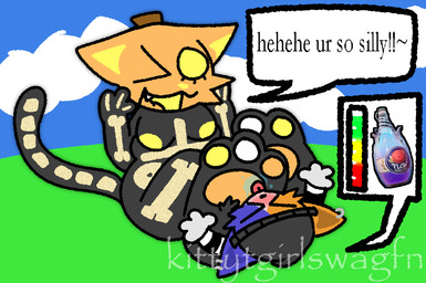 >_< anthro big_feet blush bodily_fluids bone cloud dialogue duo eyes_closed feet female female/female flowberry_fizz foot_fetish foot_focus foot_lick foot_play grass huge_feet hyper hyper_feet licking one_eye_closed open_mouth plant saliva saliva_on_feet simple_background skeleton text tongue under_feet under_paws wink kittytgirlswagfn epic_games fortnite meow_skulls spice_(fortnite) felid feline mammal 2025 watermark