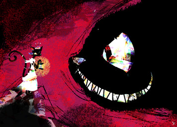 ambiguous_gender anthro black_body black_fur black_tail clothing crown dress duo female fur grin headgear holding_lantern holding_object lamp lantern looking_at_another size_difference smile tail tiara white_clothing white_dress naircat domestic_cat felid feline felis mammal 2013