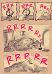 alarm_clock anthro bed bedding blanket clock comic dweller_(jagged) furniture hershel_dweller_(jagged) hi_res jagged male monochrome sepia sleeping solo tired