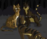 ambiguous_gender black_body black_fur black_inner_ear_fluff black_nose black_pawpads black_whiskers blue_eyes brown_body brown_fur brown_inner_ear_fluff claws dark_forest_(warriors) detailed_background digitigrade evil_grin feral forest fur grass group head_tuft inner_ear_fluff narrowed_eyes night outside outstretched_arm pawpads paws plant raised_tail shrub sitting smile snout standing striped_body striped_fur stripes tail tan_body tan_fur teeth tree trio tuft whiskers white_body white_claws white_fur yellow_eyes sebdoggo warriors_(book_series) brambleclaw_(warriors) hawkfrost_(warriors) tigerstar_(the_prophecies_begin) domestic_cat felid feline felis mammal tabby_cat 2010 aliasing cel_shading digital_drawing_(artwork) digital_media_(artwork) microsoft_paint_(artwork) shaded brother_(lore) brothers_(lore) father_(lore) father_and_child_(lore) father_and_son_(lore) male_(lore) parent_(lore) parent_and_child_(lore) parent_and_son_(lore) sibling_(lore) son_(lore)