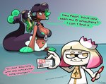 after_transformation duo electronics female green_eyes green_nipples headphones navel navel_piercing nipples piercing smug_face species_transformation text transformation yellow_eyes chabble nintendo pokemon splatoon marina_(splatoon) pearl_(splatoon) cephalopod generation_7_pokemon humanoid inkling marine mollusk octarian octoling pokemon_(species) primarina english_text hi_res tagme