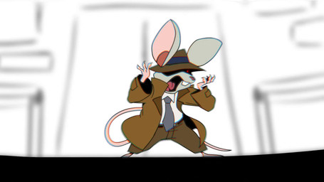 accessory anthro biped black_sclera bottomwear clothing hat headgear headwear male necktie pants red_eyes shirt solo standing topwear transformation white_body parker_simmons insane:_mouse_mansion mammal mouse murid murine rodent 16:9 2026 2d_animation animated chromatic_aberration frame_by_frame hi_res no_sound short_playtime video widescreen