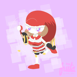 antennae_(anatomy) big_breasts blush blush_stickers breasts chibi christmas_clothing christmas_headwear clothing female gloves handwear hat headgear headwear holidays looking_at_viewer not_furry on_one_leg pink_background pokeball pose purple_eyes santa_hat simple_background solo standing friita christmas nintendo pokemon arthropod generation_7_pokemon humanoid pheromosa pokemon_(species) ultra_beast 1:1 2021 hi_res signature