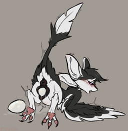 3_fingers 3_toes 4_ears animal_genitalia animal_vulva anthro anus arched_back ass_up belly big_belly big_ears big_vulva biped bipedal_feral black_anus black_body black_claws black_feathers black_finger_claws black_fur black_genitals black_hair black_sclera black_tail black_toe_claws black_vulva blush blush_lines bodily_fluids butt butt_focus canine_genitalia canine_vulva claws countershading digitigrade egg emanata enjoying facial_tuft feathered_wings feathers feet female female_anthro feral finger_claws fingers fluffy foot_focus fur genital_fluids genitals glistening glistening_genitalia grey_background hair leaking looking_back looking_pleasured lying multi_ear multicolored_body nude on_front open_mouth oviposition pawpads paws pink_pawpads plump_labia pregnant pregnant_anthro pregnant_female puffy_anus purple_eyes raised_tail rear_view reddened_belly shaking simple_background slim solo spread_toes stretched_vagina tail tail_tuft teeth text toe_claws toes tongue tongue_out trembling trembling_for_pleasure tuft tufted_fur underfluffies vaginal vaginal_fluids vaginal_oviposition vulva white_body white_feathers white_fur winged_arms wings y_anus pysiss fyr_(fenrir784) avali avian bird 2026 artist_name colored colored_sketch digital_drawing_(artwork) digital_media_(artwork) english_text full-length_portrait hi_res portrait shaded signature simple_shading sketch three-quarter_portrait