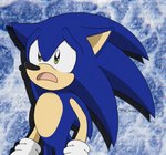 anthro arm_down black_nose blue_body blue_fur clothed clothing depressing depression depressive fur gloves green_eyes handwear male male_anthro open_mouth sad solo tail tongue white_clothing white_gloves white_handwear darlan_space sega sonic_the_hedgehog_(series) sonic_the_hedgehog eulipotyphlan hedgehog mammal digital_media_(artwork) signature