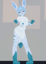 anthro anthrofied blue_body blue_eyes blue_fur bouncing_breasts breasts dancing eyelashes eyes_closed female fur genitals hair medium_breasts music nipples pokemorph pussy simple_background solo stripes submissive submissive_female synced_to_music tail tednotbob nintendo pokemon sad_cat_dance mora_(tednotbob) eeveelution generation_4_pokemon glaceon humanoid pokemon_(species) 3d_(artwork) 3d_animation animated digital_media_(artwork) hi_res high_framerate short_playtime sound webm