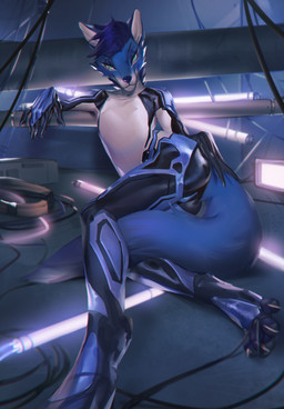 anthro black_clothing black_suit blue_body blue_clothing blue_fur blue_hair blue_nose blue_suit butt cheek_tuft clothed clothing detailed_background facial_tuft fur green_eyes hair looking_at_viewer lying male mouth_closed narrowed_eyes on_ground on_side short_hair solo suit tuft unsigned white_body white_clothing white_fur white_suit shermugi firra canid mammal 2022 absurd_res hi_res