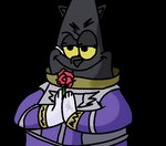 anthro black_body black_fur black_nose clothed clothing fur humor male scar smile solo yellow_eyes zak898 nickelodeon nintendo spongebob_squarepants star_fox panther_caroso patrick_star felid mammal pantherine alpha_channel meme