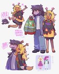 ^_^ alternate_costume angry anthro antlers arms_outstretched biped black_bottomwear black_clothing black_footwear black_shirt black_shoes black_skirt black_topwear blonde_eyebrows blonde_hair blue_clothing blue_jacket blue_necktie blue_topwear blush blush_lines bodily_fluids bottomwear breasts brown_body brown_ears brown_eyebrows brown_fur buckteeth checkered checkered_clothing checkered_sweater checkered_topwear christmas_clothing christmas_sweater christmas_topwear clothed clothed_anthro clothed_female clothing denim denim_bottomwear denim_clothing dress duo eyebrow_through_hair eyebrows eyelashes eyes_closed faceless female female/female flame_pattern flustered footwear freckles front_view fully_clothed fully_clothed_anthro fully_clothed_female fur grey_eyes hair hand_in_pocket happy holding_clothing holding_object holding_shirt holding_sweater holding_topwear holidays hooves horn jacket jeans long_hair necktie nuzzling open_mouth pants pattern_clothing pattern_shirt pattern_sweater pattern_topwear pencil_skirt pink_body plantigrade pockets purple_body purple_clothing purple_dress purple_hair raised_foot red_nose sharp_teeth shirt short_tail simple_background skirt small_tail smile speech_bubble standing sweat sweatdrop sweater sweater_vest t-shirt tail teeth text topwear torn_bottomwear torn_clothing torn_jeans torn_pants translucent translucent_hair twitter_handle unguligrade vest white_background white_bottomwear white_clothing white_pants white_shirt white_topwear white_vest marizoh_rm christmas deltarune undertale_(series) noelle_holiday susie_(deltarune) deer mammal new_world_deer reindeer reptile scalie 2023 4:5 artist_name digital_media_(artwork) hi_res japanese_text multiple_images multiple_scenes translation_request
