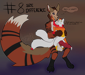 animal_genitalia animal_penis breasts candy canine_genitalia canine_penis dessert dialogue food fur genitals holding_another imminent_sex knot knotted_penis multi_arm multi_limb penis red_body red_fur size_difference small_breasts tatooed text white_body white_fur frostidragon kinktober alien food_creature living_candy skull_dog digital_media_(artwork) english_text hi_res