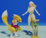 accessory anthro big_breasts breasts clothing duo female footwear genitals gloves handwear headband hourglass_(object) mostly_nude pussy shoes tail honigkuchenpferd warfaremachine_(modeler) bandai_namco digimon dragon_ball dragon_ball_z one_piece wanda_(furromantic) wanda_(one_piece) warfare_renamon canid canine digimon_(species) mammal minkmen_(one_piece) renamon 3d_(artwork) digital_media_(artwork) hi_res meme