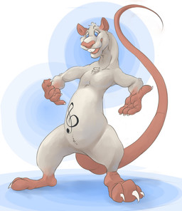 3_toes 4_fingers abdominal_tattoo abstract_background anthro belly_tattoo biped blue_background blue_eyes buckteeth chest_tuft claws eyebrows featureless_chest featureless_crotch feet finger_claws fingers fur head_tuft humanoid_hands long_neck long_torso looking_down male male_anthro monotone_body monotone_fur nude nude_anthro nude_male open_mouth open_smile pink_ears pink_feet pink_hands pink_mouth pink_nose pink_tail plantigrade simple_background smile solo standing tail tattoo teeth three-quarter_view toe_claws toes toony tuft white_background white_body white_claws white_finger_claws white_fur white_toe_claws hewge reito_(hewge) mammal murid murine rat rodent digital_media_(artwork) full-length_portrait portrait shaded