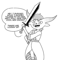 2_horns clothed clothing female hair horn humanoid_pointy_ears melee_weapon mohawk not_furry open_mouth open_smile pointy_ears smile solo sword teeth toony weapon discount-supervillain adventure_time cartoon_network bandit_princess horned_humanoid humanoid mammal 1:1 digital_media_(artwork)