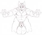 abs anthro balls biceps big_balls big_penis biped erection foreskin fur genitals hair huge_balls huge_penis humanoid_genitalia humanoid_penis hyper hyper_balls hyper_genitalia hyper_penis male muscular muscular_anthro muscular_male nipples nude pecs penis penis_towards_viewer smile solo standing thick_penis triceps urethra vein veiny_penis daigo daigo_(character) canid canine canis mammal wolf hi_res