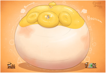 air_inflation ambiguous_gender anthro belly belly_expansion big_belly big_cheeks big_tail black_eyebrows blonde_hair blue_hair blush body_inflation border brown_body brown_feet cheek_expansion ellipsis expansion eyebrows eyes_closed feet group hair huge_belly huge_tail hyper hyper_belly hyper_inflation hyper_tail immobile inflation male motion_lines multicolored_body multicolored_hair object_in_mouth onomatopoeia orange_shell pink_hair puffed_cheeks question_mark round_body sharp_teeth shell simple_background sound_effects spherical_inflation spiked_shell spikes spikes_(anatomy) sunken_head sunken_limbs swelling tail tail_expansion tan_background tan_body teeth text thick_eyebrows two_tone_body wand white_border yellow_body yellow_tail crestdraggy mario_bros nintendo koopaling lemmy_koopa goomba koopa scalie 2026 artist_name colored digital_media_(artwork) hi_res shaded