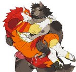 4_toes 5_fingers after_anal after_anal_penetration after_sex animal_genitalia animal_penis anthro areola ball_tuft balls barazoku big_fangs big_muscles biped blaze_(marking) bodily_fluids butt canine_genitalia canine_penis carrying_another carrying_partner chest_tuft claws collar collar_only collar_ring countershade_face countershade_feet countershade_torso countershading cum cum_drip cum_from_ass cum_from_penis cum_in_ass cum_inside cum_on_butt cum_on_tail digitigrade dripping duo erection eye_contact facial_markings fangs feet fingers fluffy fluffy_tail fur genital_fluids genitals gloves_(marking) grey_body grey_fur head_markings knot knotted_penis leaking leaking_cum leg_markings looking_at_another male male/male mane markings multicolored_body multicolored_fur muscular muscular_anthro muscular_male nipples nude nude_anthro nude_male orange_body orange_fur pawpads penis red_body red_fur romantic romantic_couple ruff simple_background socks_(marking) spiked_collar spikes standing tail teeth toes tuft white_background white_body white_fur yellow_body yellow_fur yellow_sclera rossciaco bruno_(rossciaco) crowvy canid canine canis mammal wolf hi_res