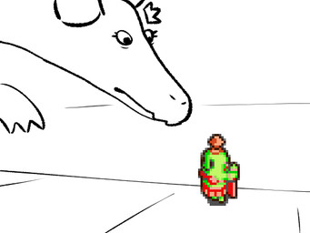ambiguous_gender bean bottomwear breasts claws clothing crown duo female feral food headgear horn humor plant simple_background skirt drasha69 mario_and_luigi_(series) mario_bros mythology nintendo dragon mythological_creature mythological_scalie scalie sketch