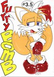 anthro bodily_fluids boots boots_only clothing cum cum_on_hand footwear footwear_only genital_fluids gloves gloves_only handwear handwear_only holiday_dressed holidays male mostly_nude shoes shota simple_background solo white_background young young_anthro karate_akabon christmas sega sonic_the_hedgehog_(series) miles_prower canid canine fox mammal monochrome