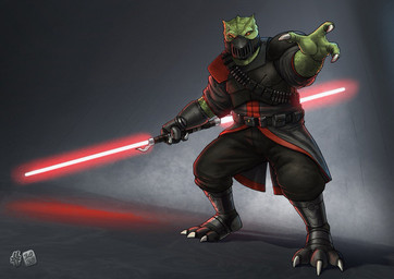 3_fingers anthro armor black_bottomwear black_clothing black_pants black_topwear bottomwear clothed clothing fingers front_view glistening glistening_eyes green_body green_scales holding_lightsaber lightsaber looking_at_viewer male male_anthro melee_weapon orange_eyes pants prosthetic prosthetic_arm prosthetic_limb saberstaff scales simple_background solo standing topwear weapon hufnaar star_wars alien scalie trandoshan 2025 dated