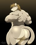 anthro back_muscles big_butt big_muscles black_nose blue_eyes breasts brown_hair butt female flexing fur hair huge_butt huge_thighs looking_at_viewer looking_back looking_back_at_viewer muscular muscular_anthro muscular_female nude pose rear_view solo tan_body tan_fur thick_thighs unenthusiastic xxsparcoxx egyptian_mythology middle_eastern_mythology mythology guennol_lioness sekhmet sekhmet_(xxsparcoxx) deity felid lion mammal pantherine 2021 hi_res portrait signature three-quarter_portrait