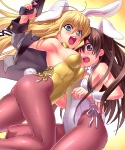 blonde_hair breasts brown_eyes brown_hair bunny_costume butt clothing costume crossgender duo female green_eyes gun hair legwear leotard lingerie long_hair monotone_clothing monotone_leotard pantyhose ranged_weapon shirt_cuffs teddy_(clothing) tights weapon unknown_artist key_(company) little_busters! tencent naoe_riki tokido_saya animal_humanoid human humanoid lagomorph lagomorph_humanoid leporid_humanoid mammal mammal_humanoid rabbit_humanoid 5:6 aliasing digital_media_(artwork) oekaki