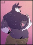 2014 anthro biceps big_butt black_nose butt caleb_(kokuhane) canine clothing dancing dog fur grin happy husky kokuhane looking_at_viewer looking_back male mammal mooning muscles pants pants_down personal_escort plain_background pose presenting seductive smile solo soulman1 standing stripper teasing teeth topless tuft undressing
Rating: Questionable
Score: 10
User: drafan5
Date: April 02, 2014