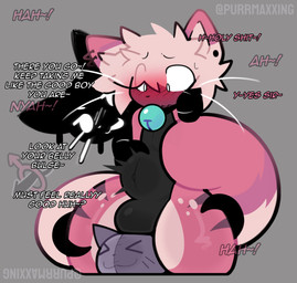 :3 >w< abdominal_bulge anal anal_penetration anthro anthro_on_anthro anthro_penetrated anthro_penetrating anthro_penetrating_anthro bell bell_collar black_bodysuit black_clothing black_nose black_skinsuit blush blushing_profusely bodily_fluids bodysuit clothed clothed_anthro clothed_male clothing collar dialogue ear_piercing exclamation_point fur gender_symbol grey_background kneeling male male/male male_anthro male_penetrated male_penetrating male_penetrating_male male_symbol markings moan nya open_mouth penetration piercing pink_body pink_fur pink_male_symbol pink_text plushie profanity restrained restrained_by_tentacles sex simple_background skimpy skinsuit spots spotted_body spotted_fur striped_body striped_fur stripes sweat symbol talking_to_another talking_to_partner tan_body tan_fur tentacle_in_ass tentacle_penetration tentacles tentacles_on_male text tight_clothing walk-in whiskers white_eyes white_mouth white_nose white_text white_whiskers purrmaxxing glue_(purrmaxxing) zero_(purrmaxxing) domestic_cat felid feline felis mammal 2025 artist_name english_text hi_res