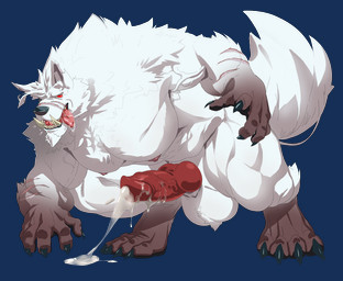 all ambiguous_fluids anthro balls biceps big_balls bodily bodily_fluids claws cum cum_on_face erection fangs fur genital_fluids genitals knot leaking male musclegut muscular muscular_male nipples nude pawpads pecs penis precum red_eyes scar solo tail teeth tongue vein veiny_muscles veiny_penis white_body white_fur narram lustful_desires mythology alpha_werewolf_(lustful_desires) canid canine canis mammal mythological_canine mythological_creature unknown_species werecanid werecanine werecreature werewolf wolf alpha_channel