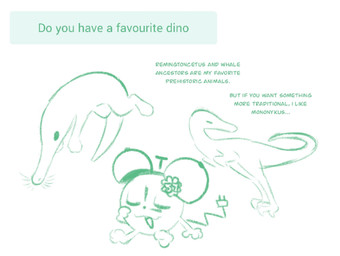 ambiguous_gender ask_blog eyes_closed feral group open_mouth open_smile simple_background sitting smile text trio white_background clockstops3am conditional_dnp object_shows alvarezsaurid animate_inanimate dinosaur living_clock mammal mononykus prehistoric_species remingtonocetus reptile saurischian scalie theropod 2025 english_text green_and_white hi_res monochrome