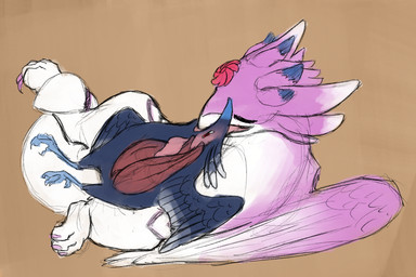 2_penises ambiguous_gender animal_genitalia animal_penis claws duo extreme_french_kiss extreme_penetration feathered_crest feathers feral feral_on_feral flower french_kissing genitals head_crest hemipenes kissing living_condom male male/ambiguous multi_genitalia multi_penis penetration penis pink_body pink_claws pink_feathers plant red_eyes tongue white_body white_feathers einin mythology crow_(kissybirb128) dragoina_the_lovebird avian bird corvid corvus_(genus) crow dragon mythological_creature mythological_scalie oscine passerine scalie 2025 3:2 hi_res nonbinary_(lore)