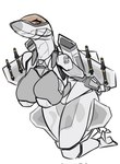 aircraft anthro arms_back big_breasts breasts cleavage clothed clothing curvy_figure eyelashes female flying footwear high_heels knock-kneed looking_at_viewer machine mechanical_wings missiles shoes simple_background small_waist solo thick_thighs vehicle voluptuous wide_hips juppi f-22_raptor living_aircraft living_machine living_vehicle hi_res