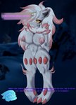 anthro areola big_breasts breasts female genitals huge_breasts nipples pink_areola pink_nipples pussy solo text poccky nintendo pokemon pokemon_legends_arceus generation_8_pokemon hisuian_form hisuian_zoroark pokemon_(species) regional_form_(pokemon) absurd_res english_text hi_res