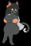 anthro big_breasts big_butt black_body black_fur breasts butt crossed_legs ear_piercing ear_ring female fur hair leg_cross nipples nude piercing ring_piercing solo thick_thighs wide_hips dibujosv12 felid feline mammal 2018 absurd_res alpha_channel digital_media_(artwork) hi_res