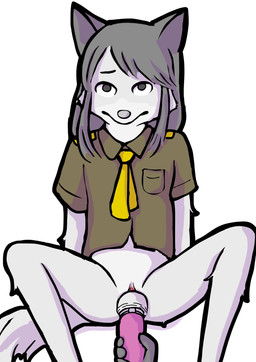 anthro bottomless clitoris clothed clothing duo female forced fur genitals grey_body grey_fur humanoid_genitalia humanoid_vulva looking_at_viewer male male/female rape sex sex_toy simple_background spread_legs spreading tail topwear uniform vaginal vibrator vulva white_background white_body white_fur young young_anthro stic1 canid canine canis mammal wolf 2025 hi_res