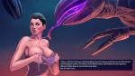 16:9 alien areola ashley_williams bioware bodily_fluids breasts clothed clothing digital_media_(artwork) duo electronic_arts english_text female female/female hi_res human human_focus interspecies mammal mass_effect neon not_furry_focus orionart rachni rachni_queen saliva saliva_string simple_background slime sucking teratophilia text text_box tongue tongue_out undressing widescreen